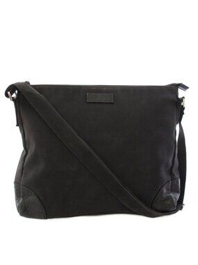 Gucci Shoulder Bag Messenger Canvas Black TK